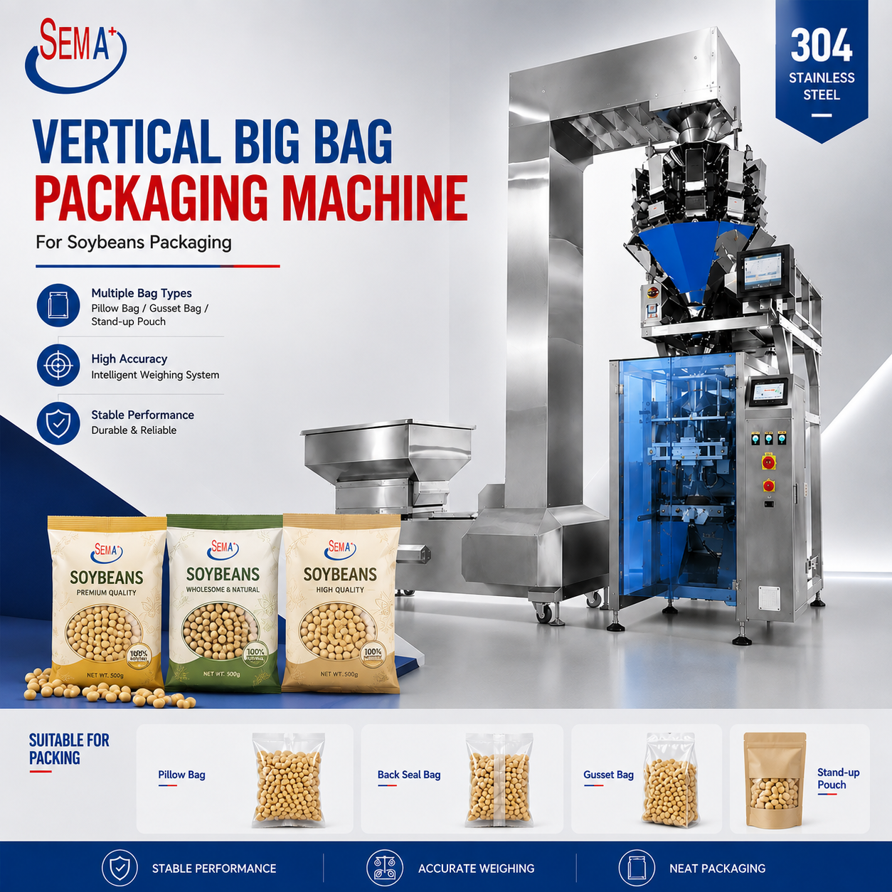 High Speed Mixed Nuts Pouch Bag Packing Machine Automatic VFFS Packing Machine for Almond Peanut Cashew Packaging