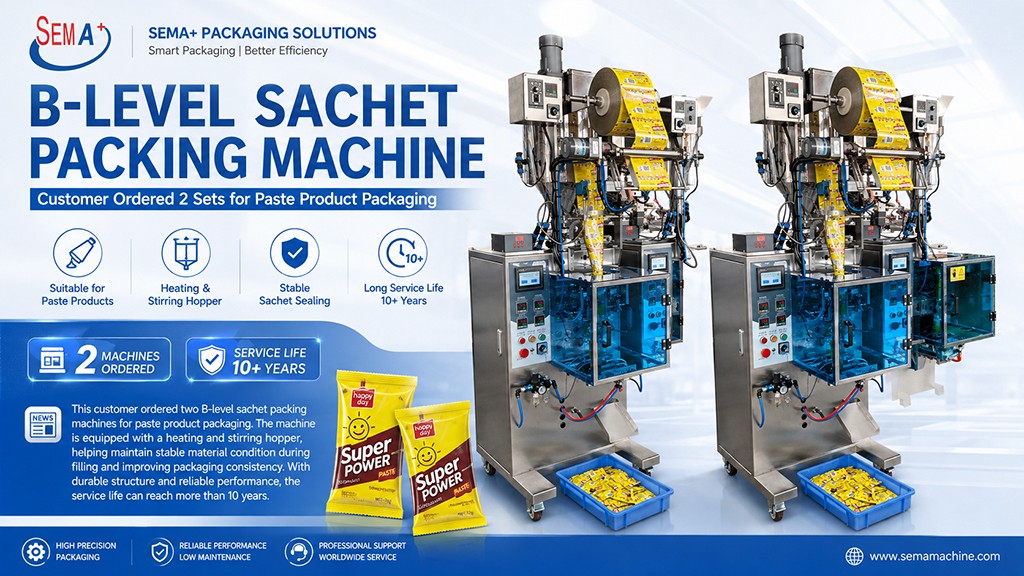 Why Did This Customer Order Two B-Level Sachet Packing Machines for Paste Product Packaging?