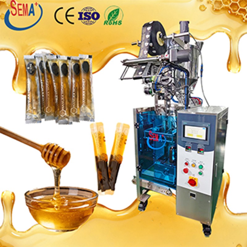 3 Side Sealing Heating and Stirring VFFS Honey Stick Sachet Packing Machine