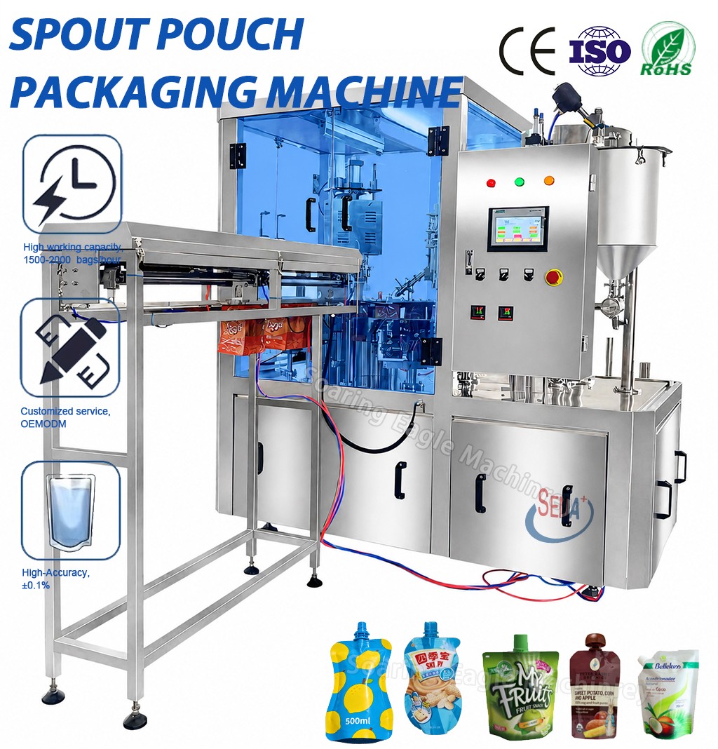Full Automatic Stand Pouch Doy Pack Filling Capping Machine Cosmetic Cream Baby Food Liquids Paste Spout Pouch Filling Machine