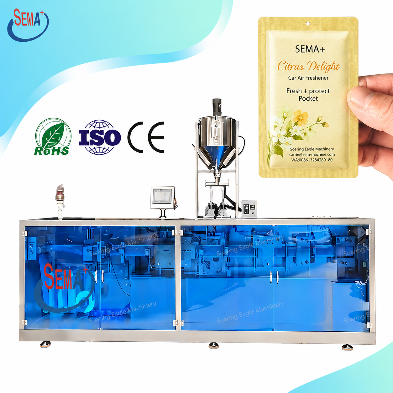 Automatic Car Perfume Blister Packing Machine for Liquid Air Freshener Filling Sealing and Forming