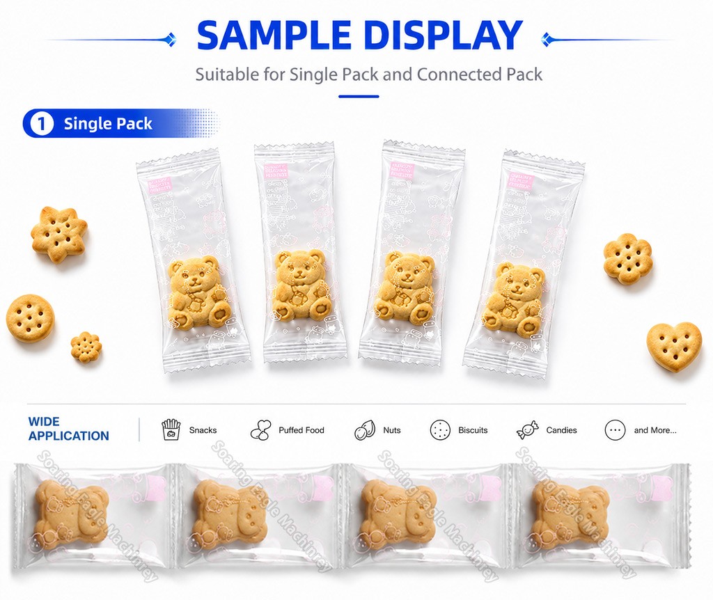 Automatic Pillow Packing Machine for Lollipop Candy Biscuit Snack Food Horizontal Flow Packaging Automatic Pillow Packing Machine for Lollipop Candy Biscuit Snack Food Horizontal Flow Packaging