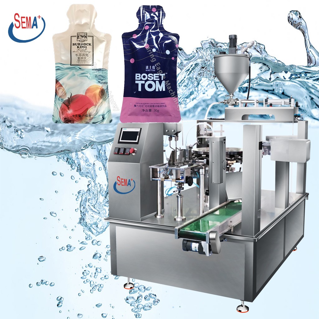 Automatic Premade Pouch Packing Machine for Liquid Sauce Juice Oil Filling and Sealing