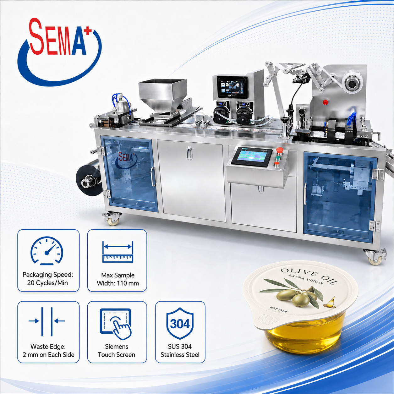 Food Blister Packing Machine for Butter Jam Cheese Honey Sauce Automatic Filling Sealing Machine