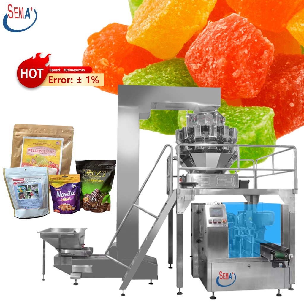 Multi heads vertical quantitative multi-function packaging nut food rice candy filling chips pouch sachet packing machine