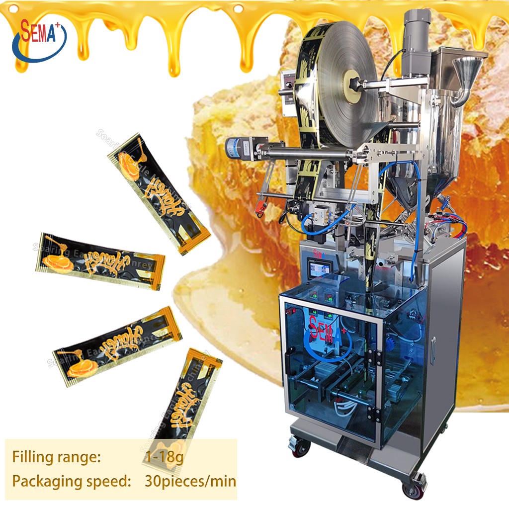 Three sided honey packing machine fully automatic sachet paste packing machine