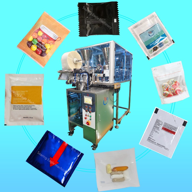 Multi function capsules tablets medicine pills different pieces in one sachet sachet packing machine Multi function capsules tablets medicine pills different pieces in one sachet sachet packing machine