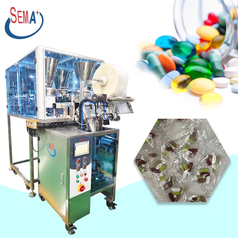 Multi function capsules tablets medicine pills different pieces in one sachet sachet packing machine