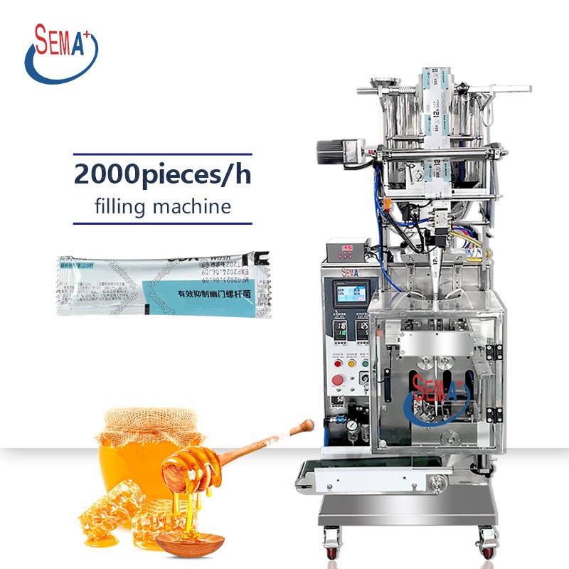10-100ML automatic liquid slim honey pack filling sachet paste packaging packing machine machinery for honey
