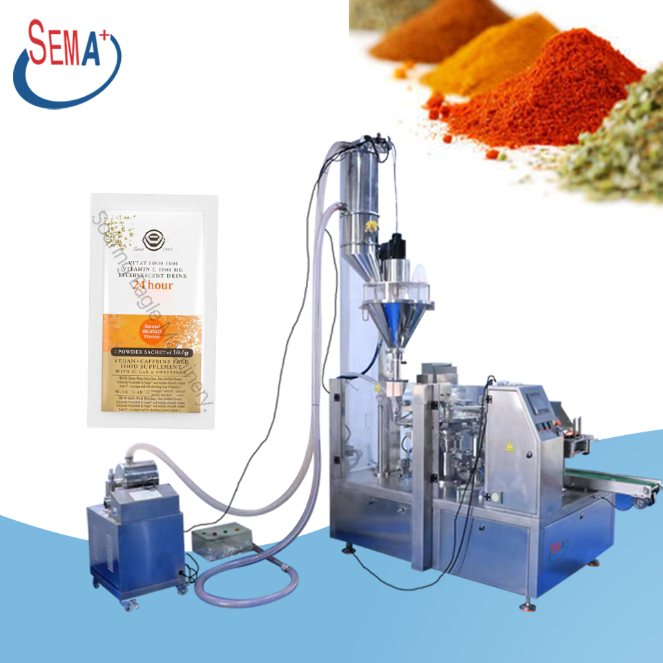 Automatic Doypack Premade Chilli Powder Flour Spice Coconut Granule Rice Vacuum Ziplock Bag Zipper Pouch Sachet Packing Machine