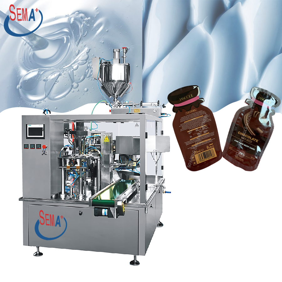 Rotary type 30ml 60ml 100ml pre-made forming filling sealing pouch bag sachet packing machine
