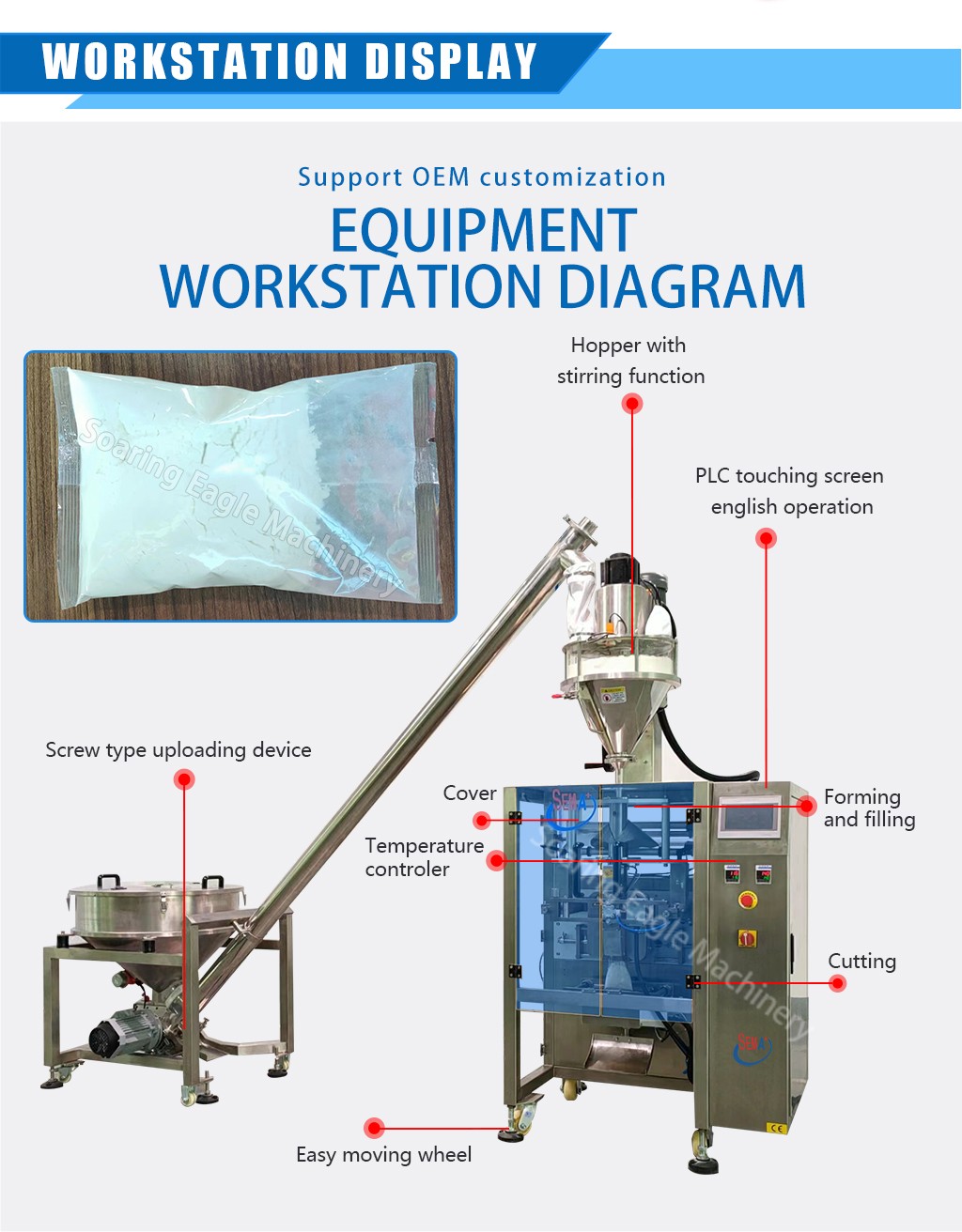 Automatic VFFS Sealing Powder Packaging Vertical Plastic Pouch Bag Packaging Machine