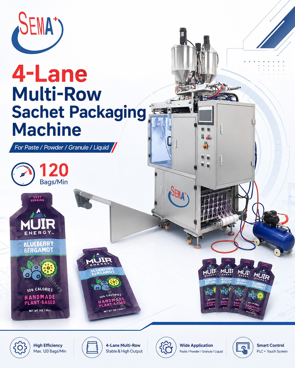 four lanes irregular shape sachet makeup packaging machine four lanes irregular shape sachet makeup packaging machine
