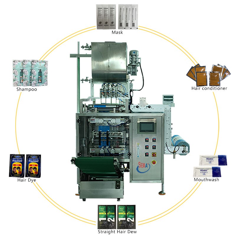 Fully Automatic Multi-lane Four-side Seal Shampoo/Paste Packaging Machine (6-lane/8-lane Sachet Packaging Machine) Fully Automatic Multi-lane Four-side Seal Shampoo/Paste Packaging Machine (6-lane/8-lane Sachet Packaging Machine)