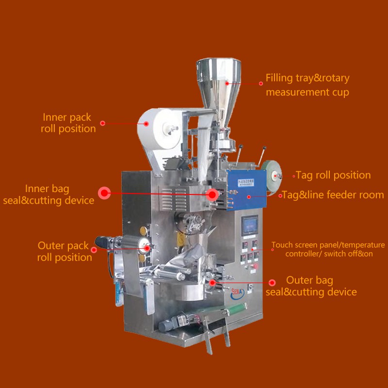Automatic 4 side seal small tea bag filter paper sachet Tea Bag Packing Machine Tea Packaging Machine Automatic 4 side seal small tea bag filter paper sachet Tea Bag Packing Machine Tea Packaging Machine