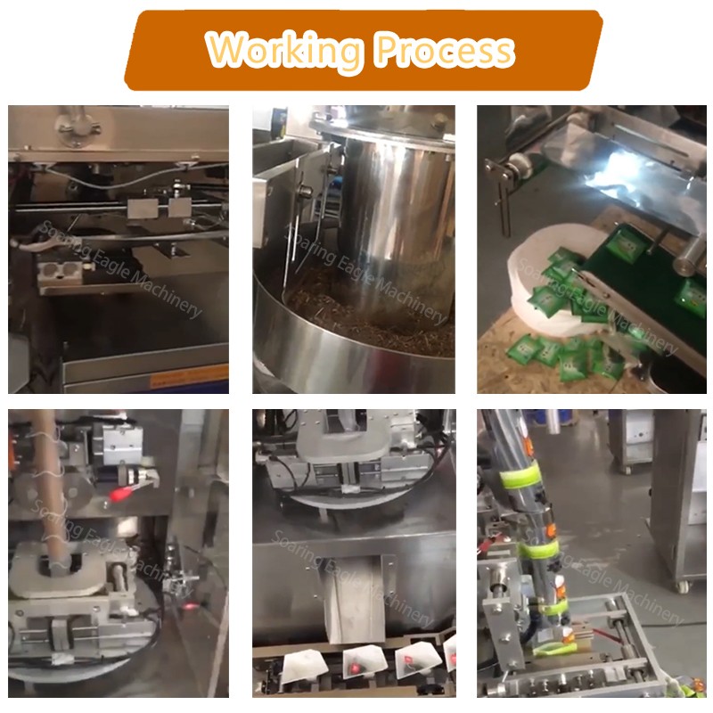 Automatic triangle 3 side seal tea bag packing machine for inner and outer bag Automatic triangle 3 side seal tea bag packing machine for inner and outer bag