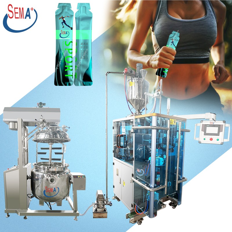 Energy Gel Drinking Liquid Automatic Filling Honey Stick Tomato Paste Sachet Packing Machine With Date printing
