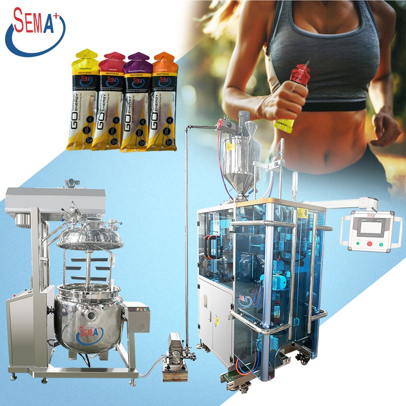 PLC control automatic honey olive oil fruit drinks liquid sachet filling packaging machine shaped stick gel bag