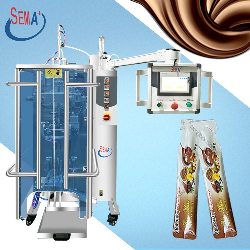 Fully automatic vertical packaging chocolate liquid coffee filling sachet packing machine