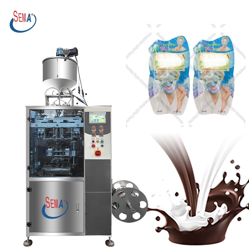automatic fruit juice jam shaped sachet packing machine with Emulsification mixer