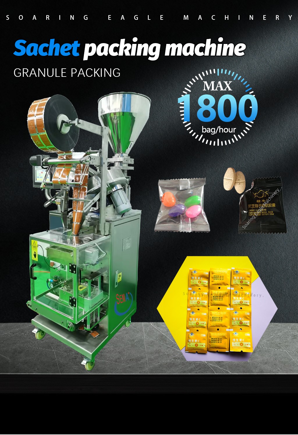 Easy to Operate Automatic Machine 4 Side Sealin Counting Tablet Pill Capsule Packing Machine