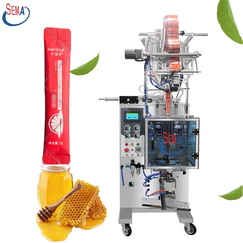 Automatic liquid pouch mayonnaise jam ketchup tomato paste chilli sauce sachet packing machine with round corner