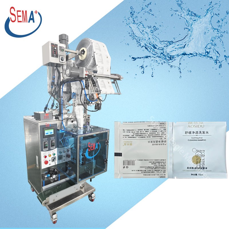 Automatic Makeup Cream Shampoo Liquid Oil Three sided Sealing Shape Small Bag Packaging Machine
