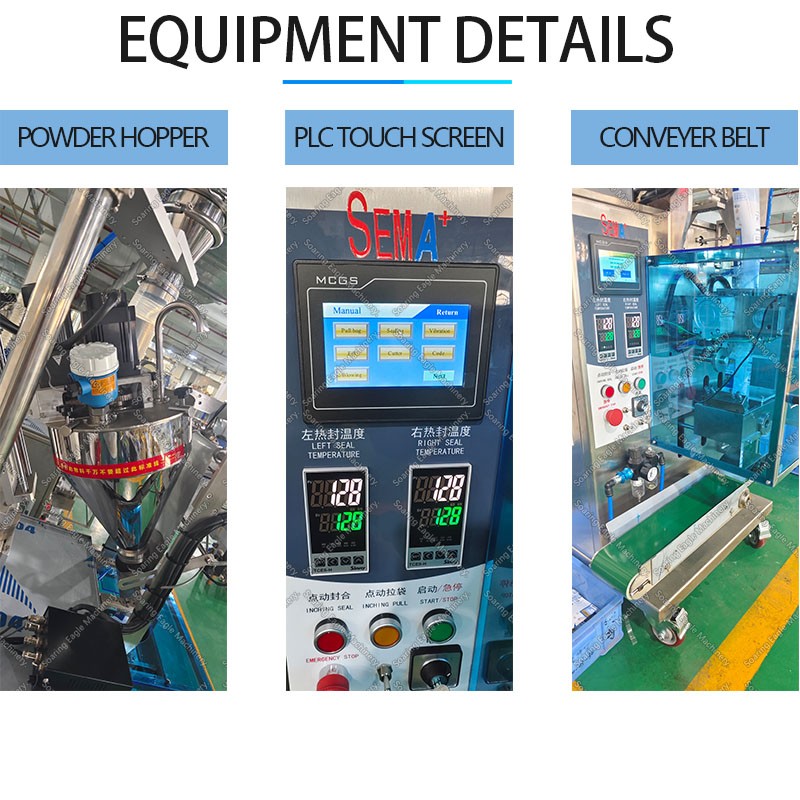 Automatic small pouch bag sachets chilli pepper powder sachet packing machine with vacuum uploading pump