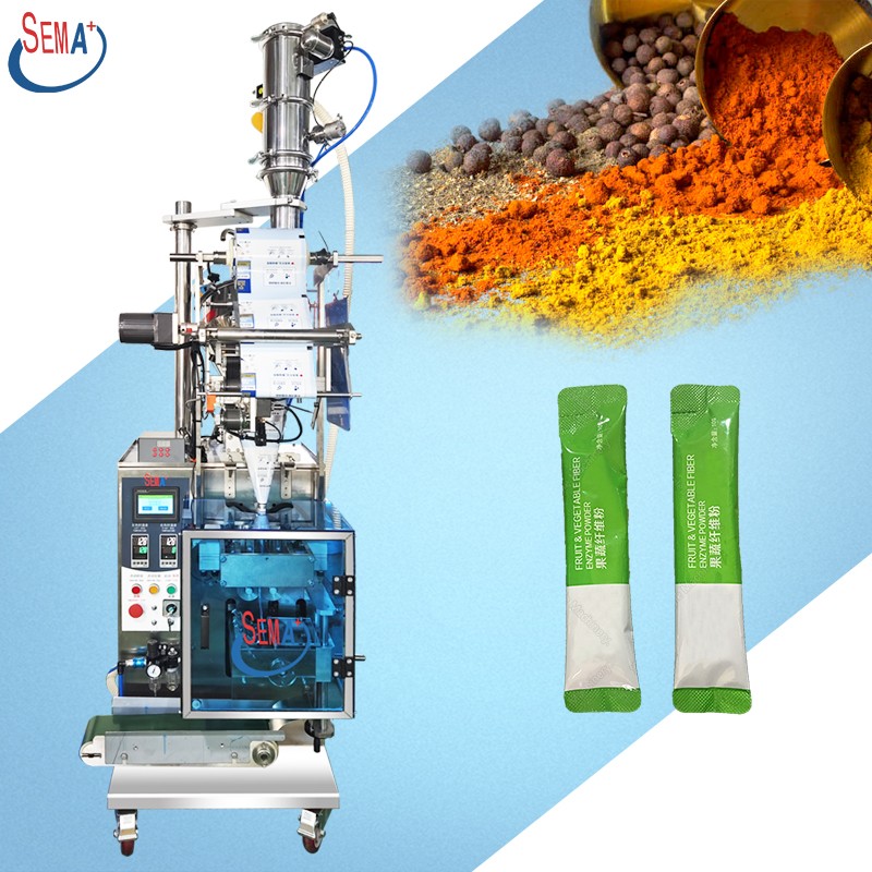 Automatic small pouch bag sachets chilli pepper powder sachet packing machine with vacuum uploading pump