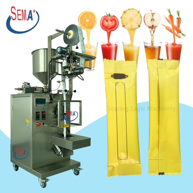 Juice honey syrup ketchup masala sauce peanut butter paste filling sachet sealing oil liquid cream sachet packing machine