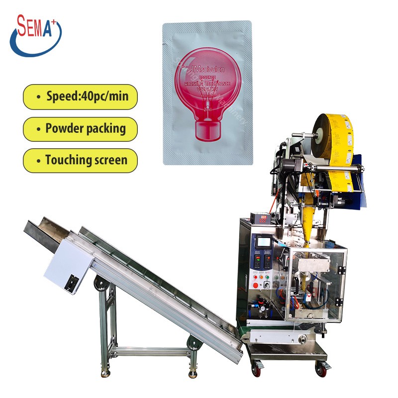 Automatic vffs four side sealing 50g flour juice salt tea milk chili powder plastic sachet packing machine Automatic vffs four side sealing 50g flour juice salt tea milk chili powder plastic sachet packing machine