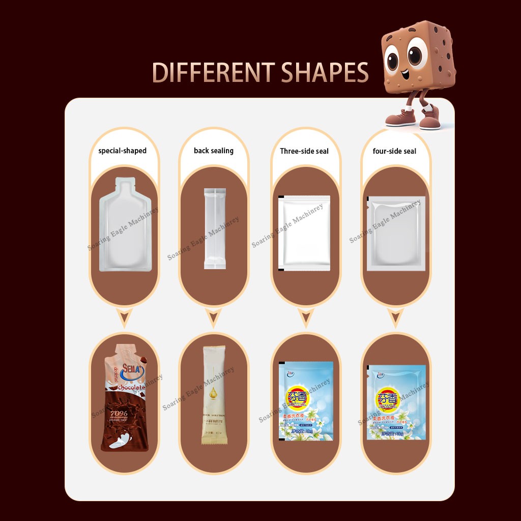 Multi functional back sealed chocolate sauce irregular sachet packing machine Multi functional back sealed chocolate sauce irregular sachet packing machine