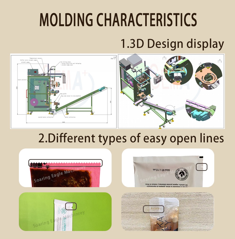 Automatic Cream Paste Irregular Shaped Coffee Liquid Energy Gel Sachet Packing Machine Automatic Cream Paste Irregular Shaped Coffee Liquid Energy Gel Sachet Packing Machine
