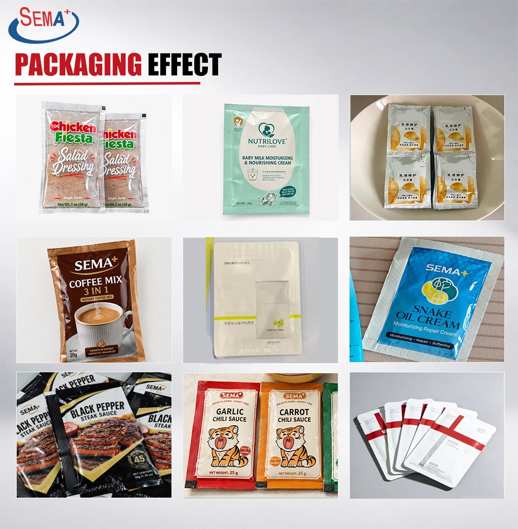 Fully Automatic Small Sachet Packing Machine for Sauce Cream Paste Liquid Four Side Seal