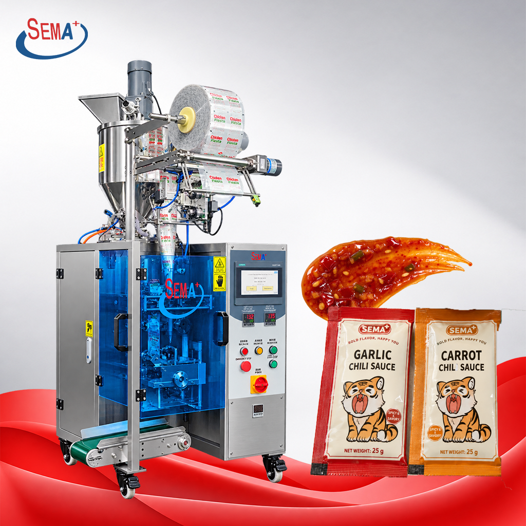 Fully Automatic Small Sachet Packing Machine for Sauce Cream Paste Liquid Four Side Seal