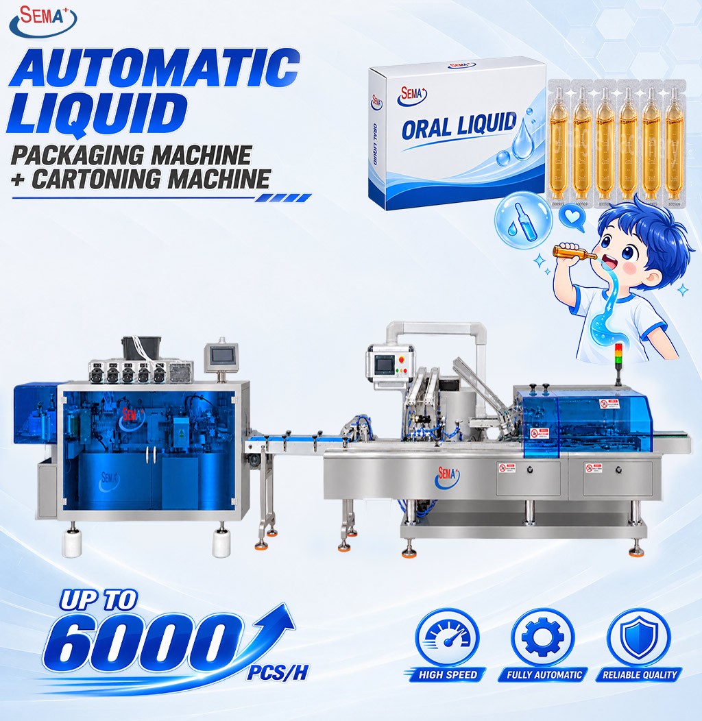 Automatic Liquid Ampoule Packing Machine 6000 Packs/H with Forming Filling Sealing Cartoning Automatic Liquid Ampoule Packing Machine 6000 Packs/H with Forming Filling Sealing Cartoning