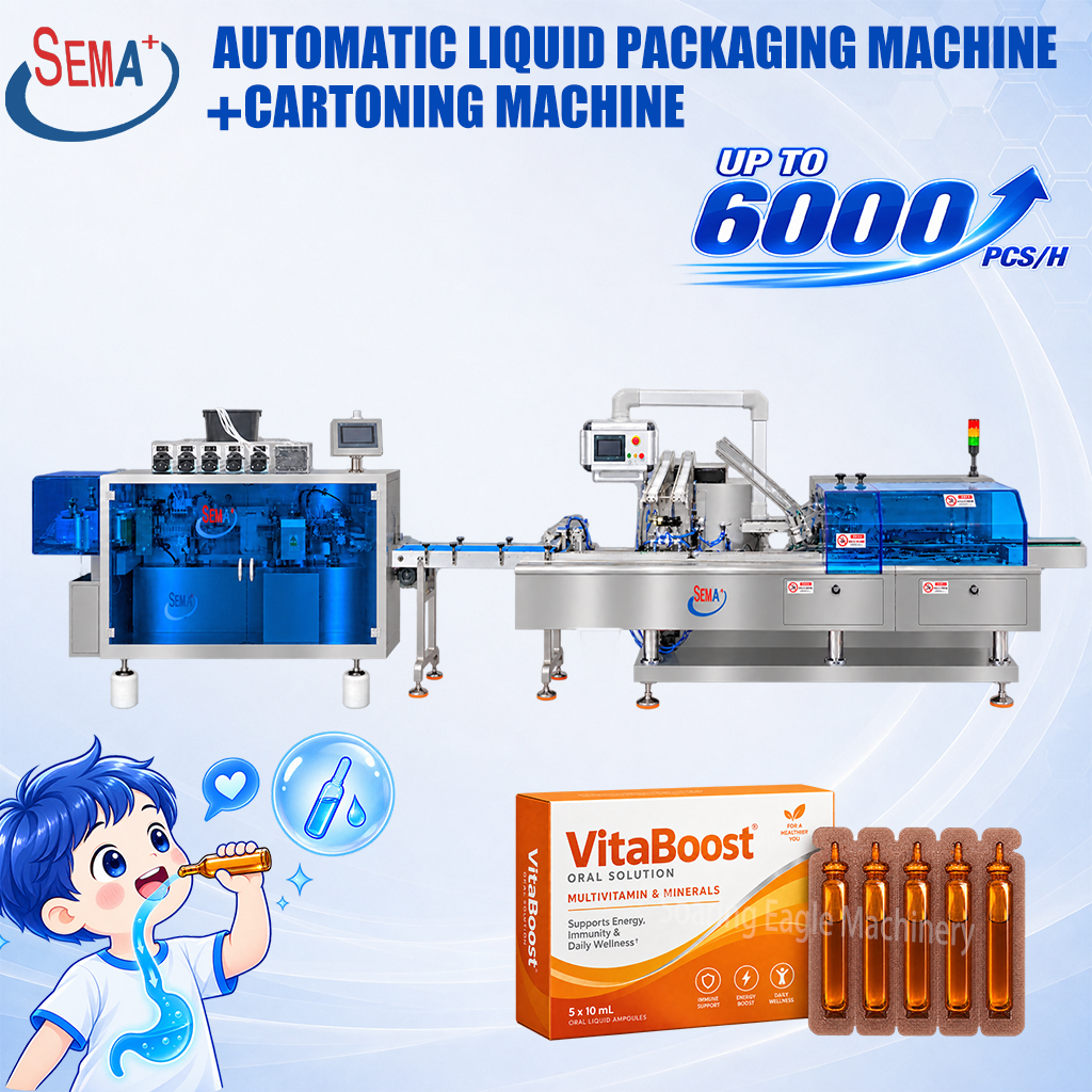 Unit Dose Liquid Packaging Machine with Plastic Ampoule Forming Filling Sealing and Cartoner