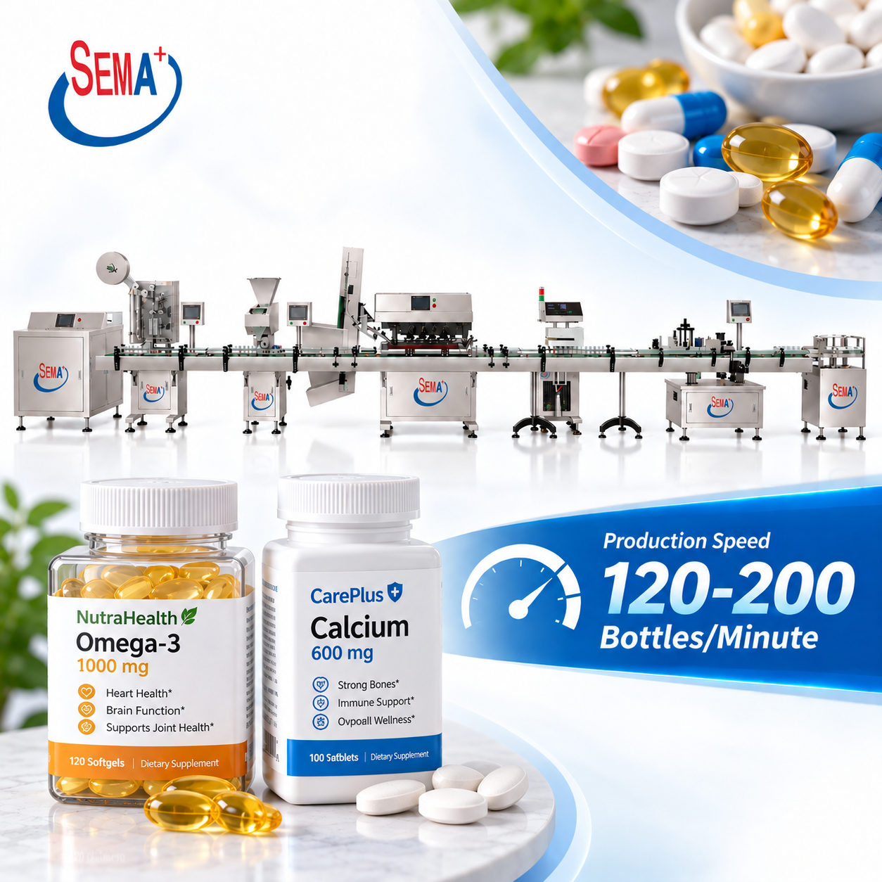 Automatic Bottle Packing Machine for Capsules Tablets Pills Counting Filling Capping Automatic Bottle Packing Machine for Capsules Tablets Pills Counting Filling Capping