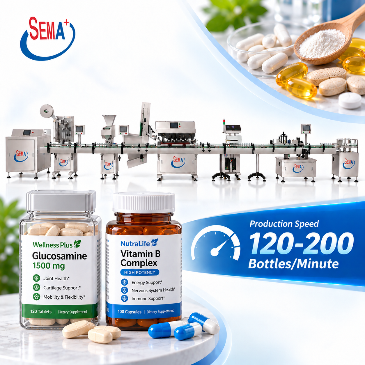 Automatic Pharmaceutical Bottle Packing Machine for Capsule Tablet Counting Filling