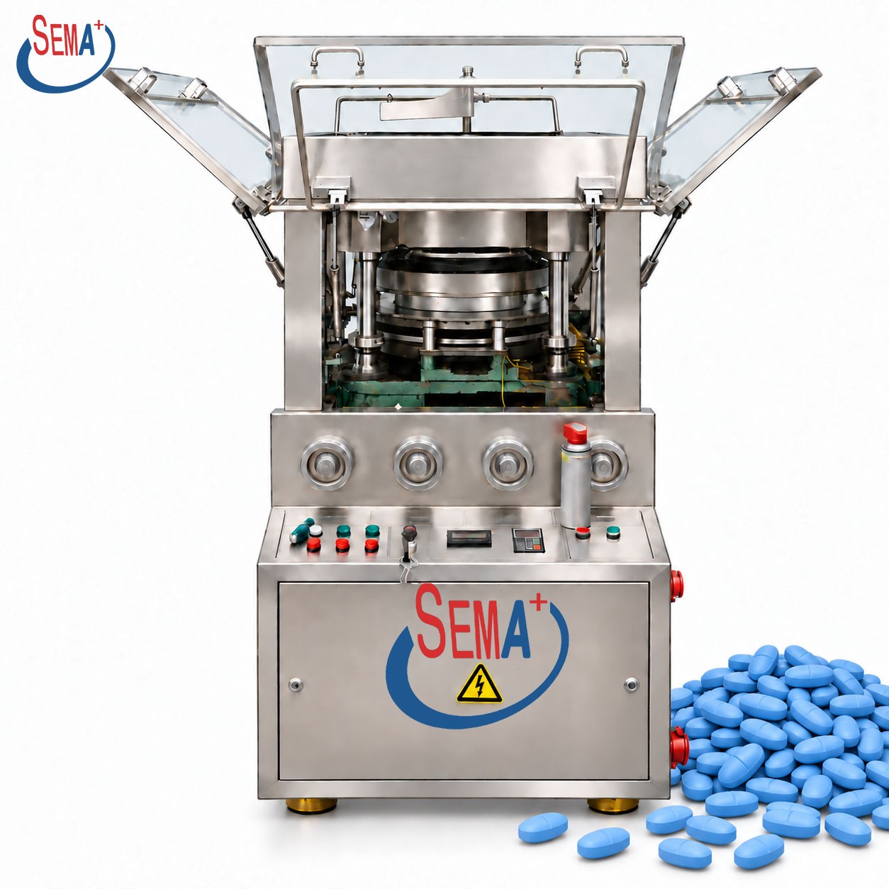 Automatic Pill Press Machine Powder Tablet Making Machine with Customized Tablet Molds
