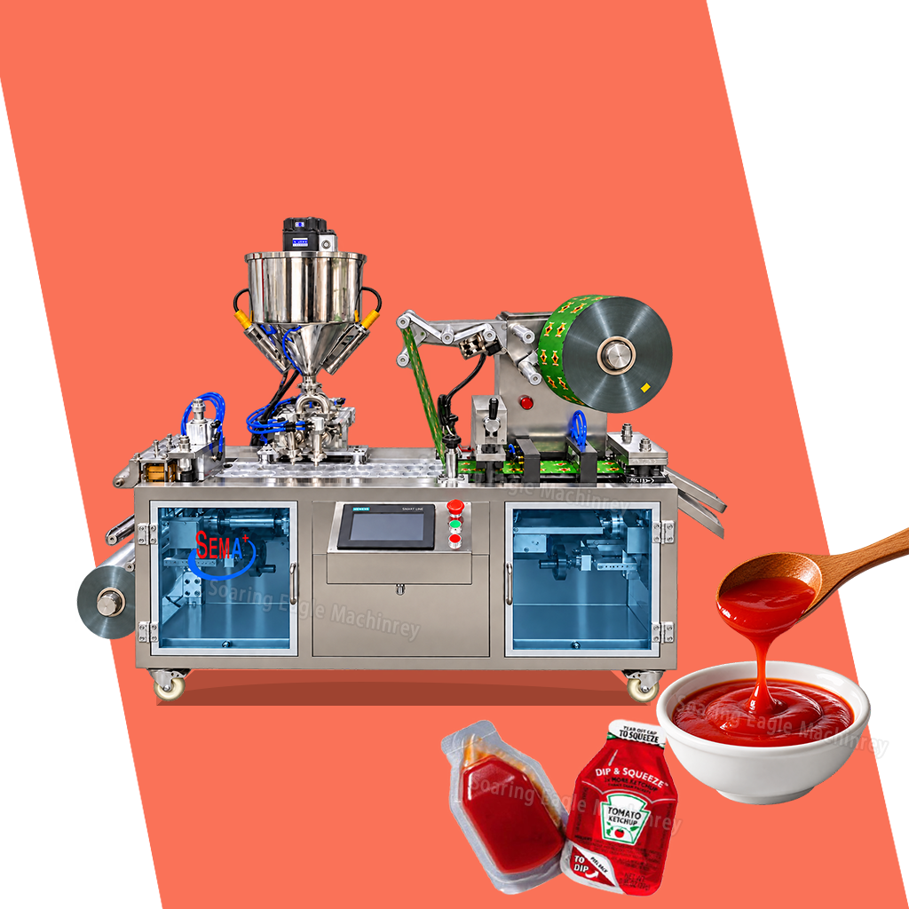Automatic Blister Packing Machine for Sauce Ketchup Jam Honey Filling Sealing