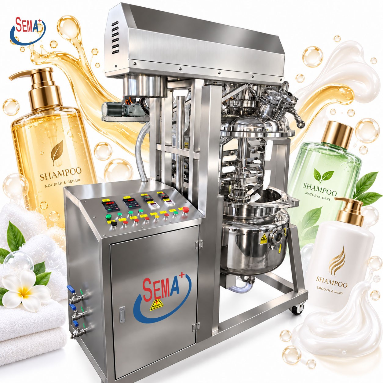 100L Stainless Steel Vacuum Emulsifier Machine for Skincare Product Manufacturing