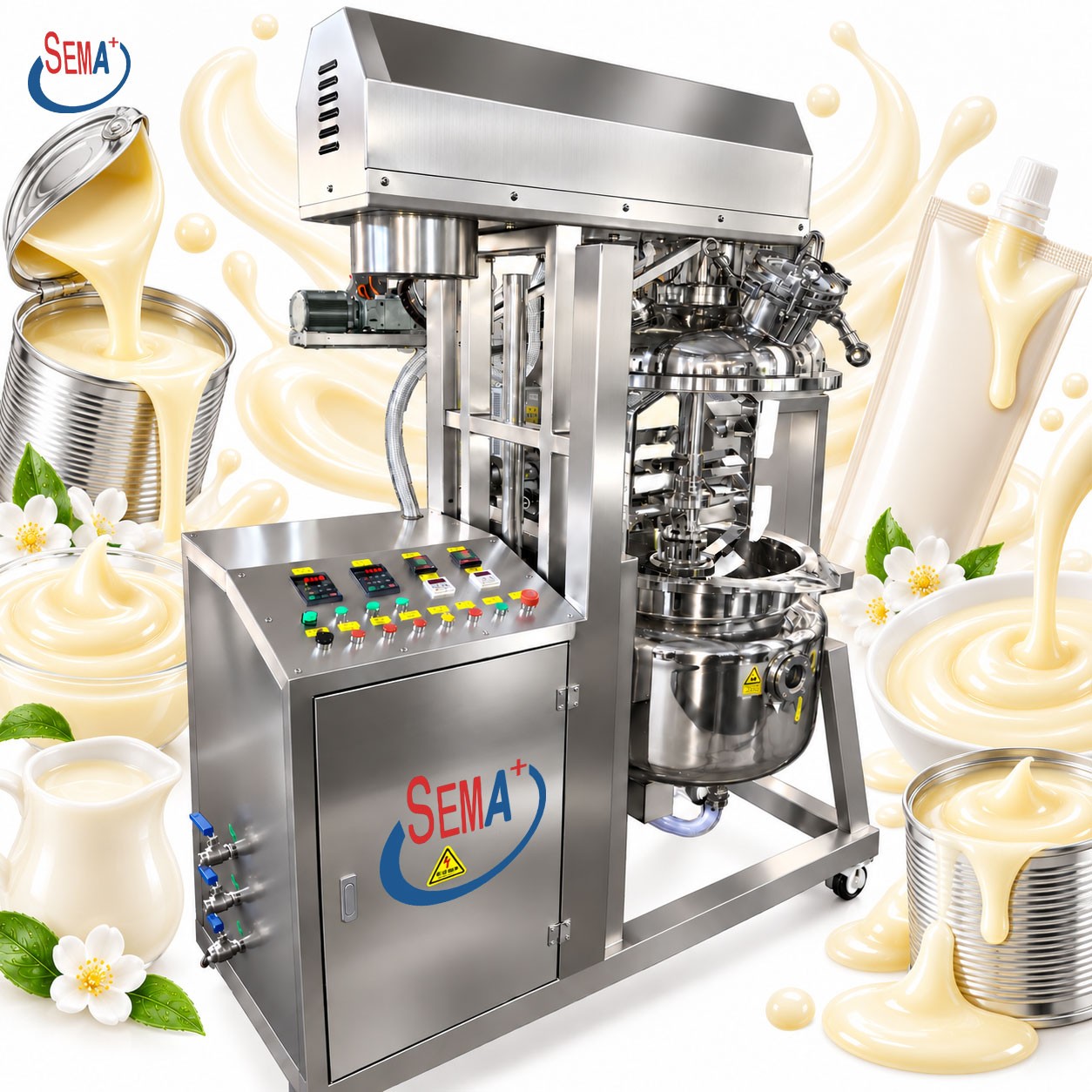 Automatic 100L Vacuum Emulsifying Mixer Machine Cosmetic Cream Lotion Homogenizer