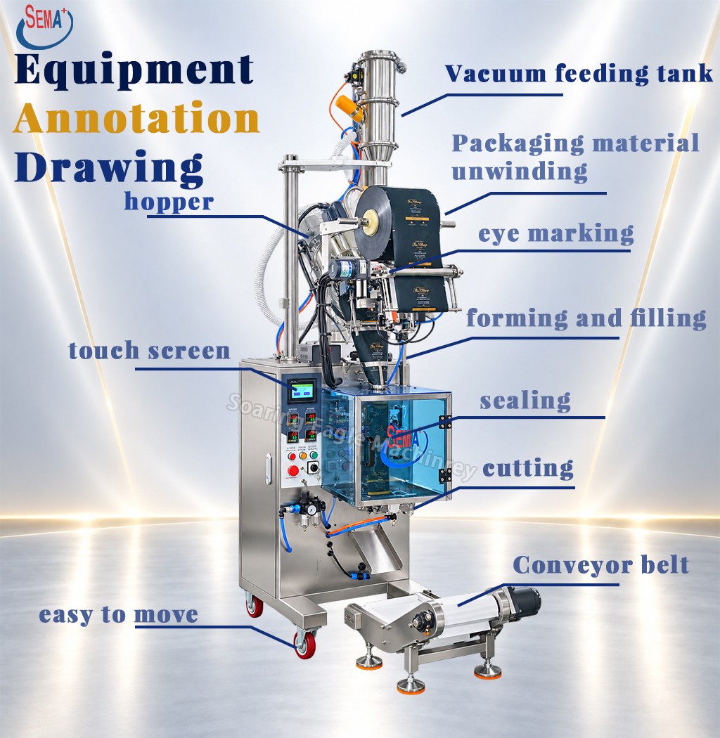 Automatic Powder Bag Packing Machine Auger Dosing Forming Filling Sealing Cutting Machine Automatic Powder Bag Packing Machine Auger Dosing Forming Filling Sealing Cutting Machine