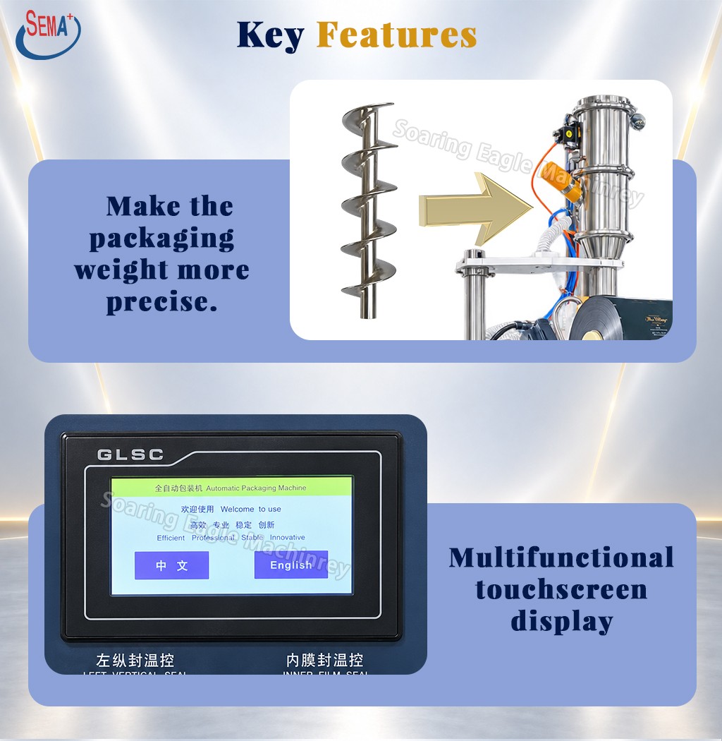 Automatic Powder Bag Packing Machine Auger Dosing Forming Filling Sealing Cutting Machine Automatic Powder Bag Packing Machine Auger Dosing Forming Filling Sealing Cutting Machine