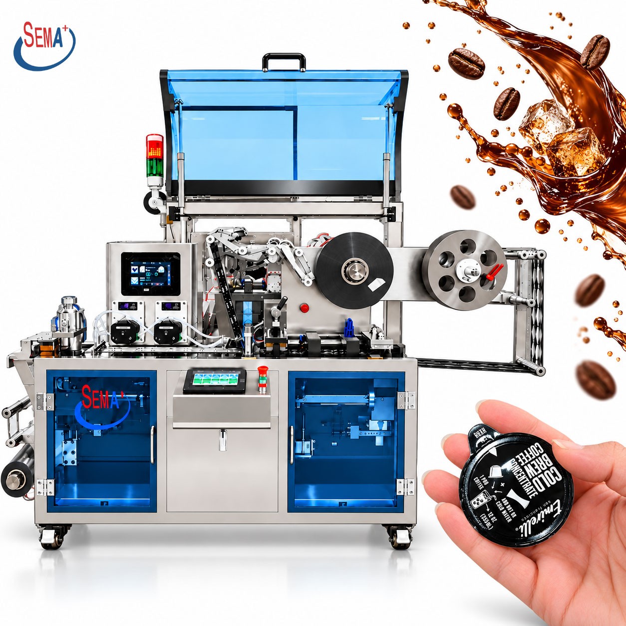 Automatic Coffee Liquid Blister Packing Machine Filling Sealing Cutting Machine Automatic Coffee Liquid Blister Packing Machine Filling Sealing Cutting Machine