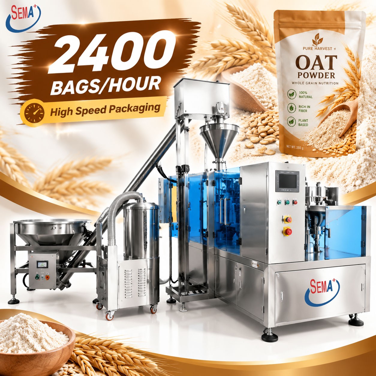 Automatic Powder Pouch Packing Machine Premade Bag Filling Sealing Machine for Food Powder