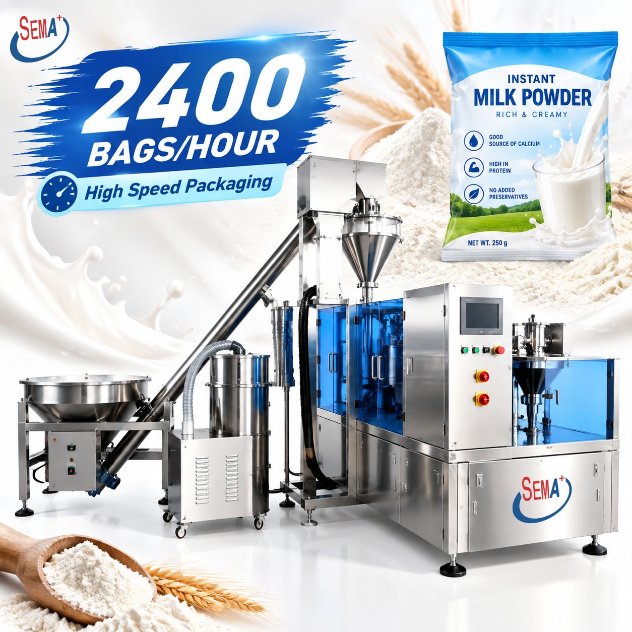 Powder Bag Packing Machine Automatic Bag Feeding Opening Filling Sealing Packaging Line Powder Bag Packing Machine Automatic Bag Feeding Opening Filling Sealing Packaging Line