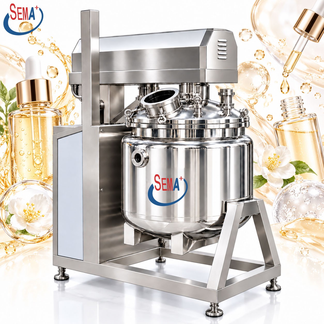 Automatic Cosmetic Vacuum Emulsifier Machine 300L Cream Lotion Gel Homogenizing Mixer Automatic Cosmetic Vacuum Emulsifier Machine 300L Cream Lotion Gel Homogenizing Mixer