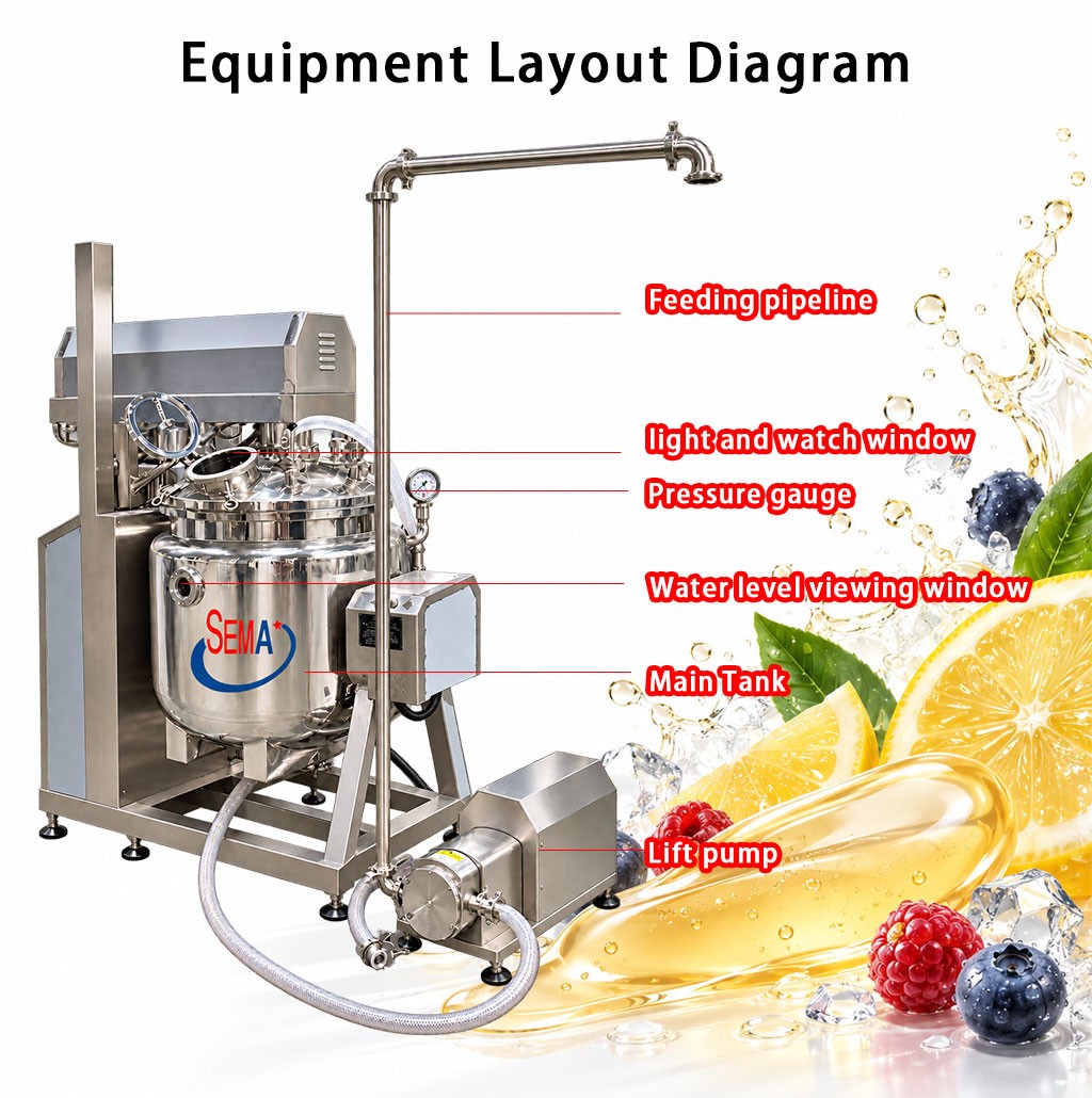 300L Vacuum Homogenizing Emulsifying Machine for Skincare Cream Lotion Shampoo Making 300L Vacuum Homogenizing Emulsifying Machine for Skincare Cream Lotion Shampoo Making